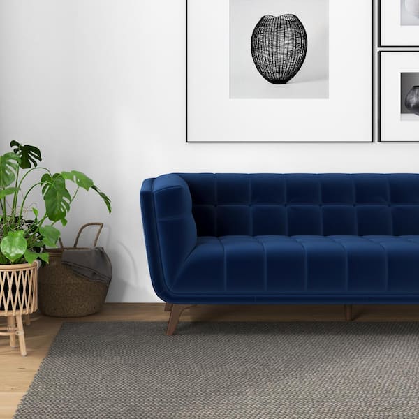 Ashcroft Furniture Co Kansas 86 in. W Square Arm Velvet Mid Ashcroft Furniture Co Kansas 86 in. W Square Arm Velvet Mid