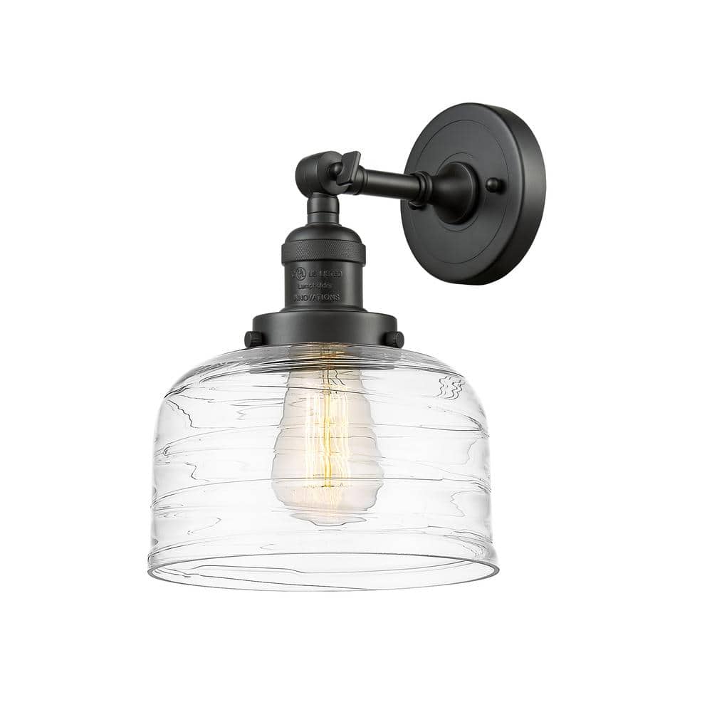 Bell 1-Light Oil Rubbed Bronze, Clear Deco Swirl Wall Sconce with Clear Glass Shade price history on PriceWatchPro