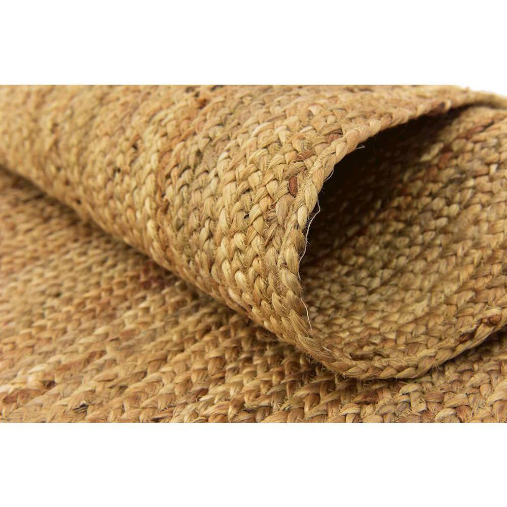 Handmade Reversible Braided Jute and Cotton Rug 8' x 10' - Natural Brown
