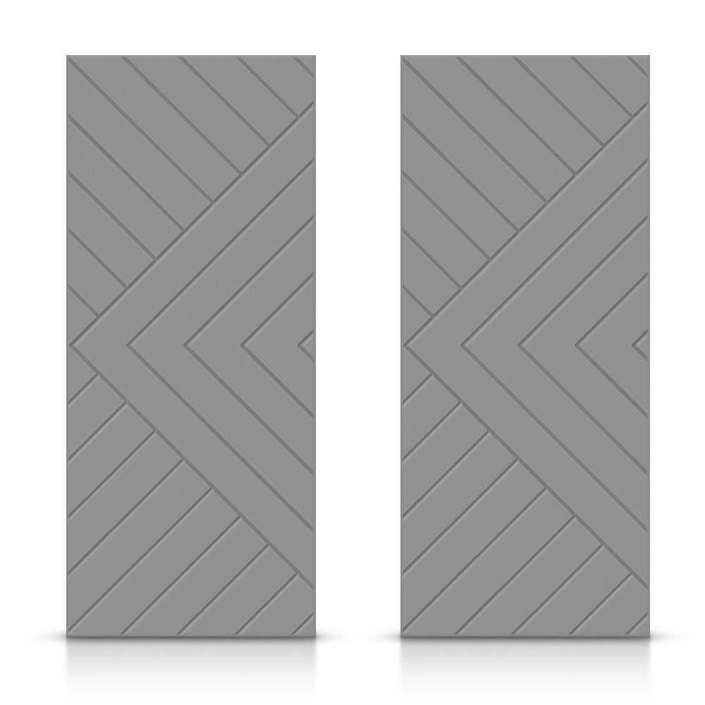 84 in. x 80 in. Hollow Core Light Gray Stained Composite MDF Interior Double Closet Sliding Doors price history on PriceWatchPro
