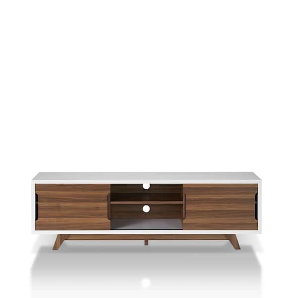 Coralitos 63 in. White TV Stand Fits TV's up to 72 in. with Storage