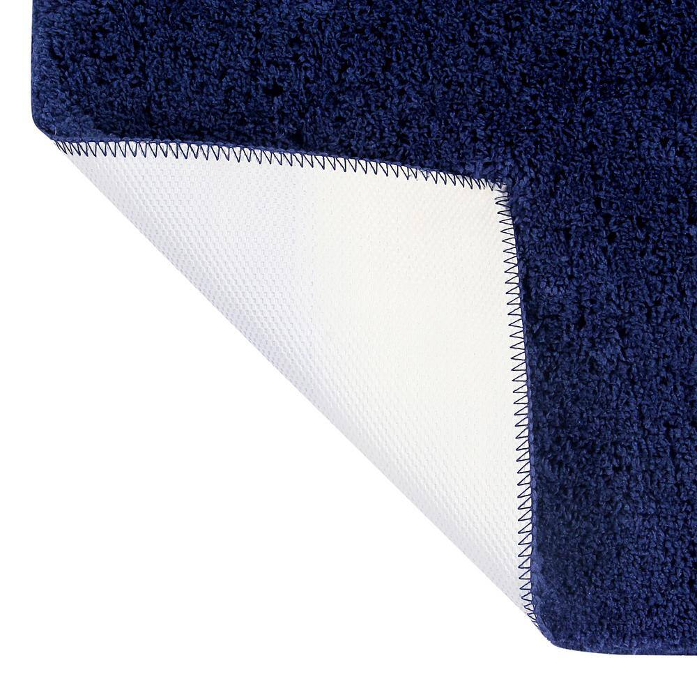 Better Trends Micro Plush Collection Navy 20 in. x 20 in. 100% Micro Polyester Tufted Bath Mat Rug
