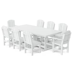 Heritage White 9-Piece Plastic Outdoor Patio Dining Set