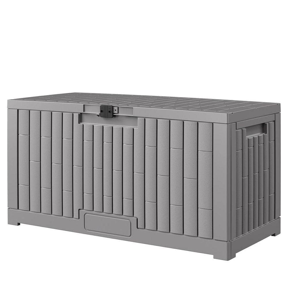 100 Gal. Polyethylene Outdoor Storage Deck Box with Lockable Lid, Hydraulic Lift and 400 lbs. Weight Capacity