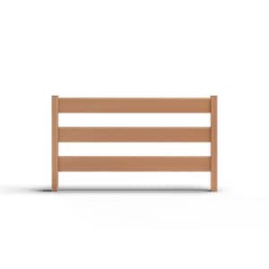 Composite Modern 3-Board Ranch Rail (4 ft. H x 5.75 ft. W) Timber Brown