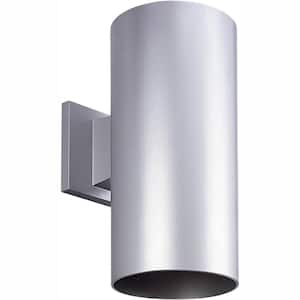 Cylinder Collection 6" Metallic Gray Modern Outdoor LED Wall Lantern Light
