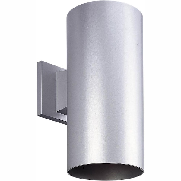 Progress Lighting Cylinder Collection 6" Metallic Gray Modern Outdoor LED Wall Lantern Light