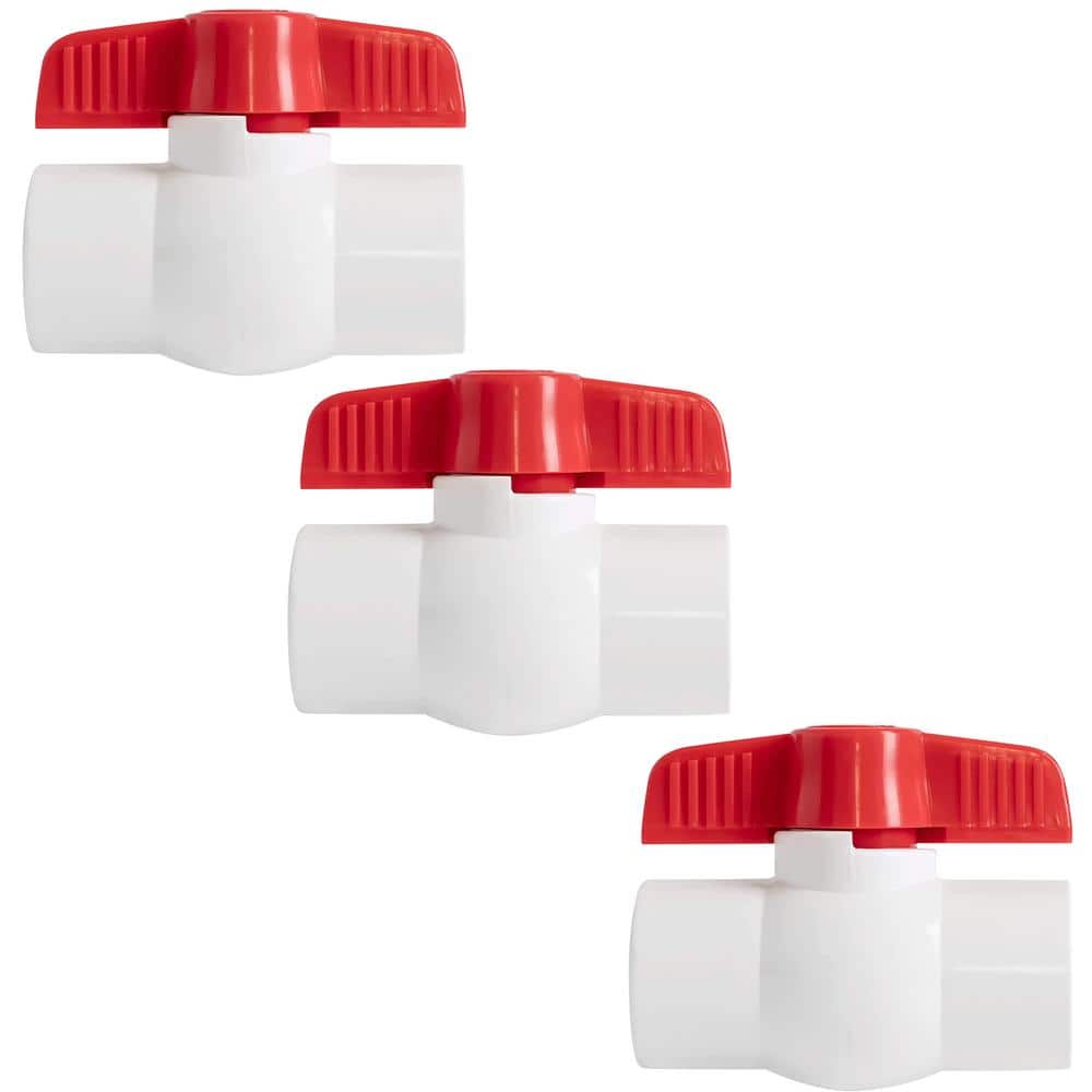 1 in. Slip x Slip PVC Schedule 40 Ball Valve (3-Pack)
