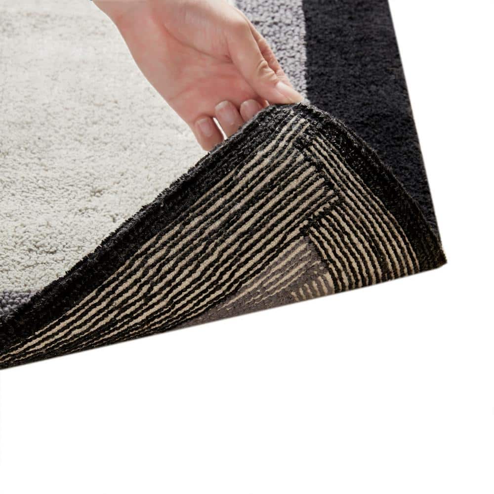 Amherst Black and Gray Cotton Tufted Bath Rug