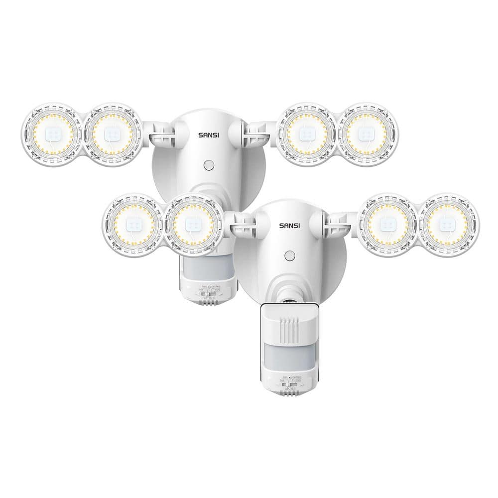 30-Watt 4000 Lumen 180° White Motion Sensor Outdoor Integrated LED 5000K Waterproof Dusk to Dawn Flood Light 2-Pack price history on PriceWatchPro