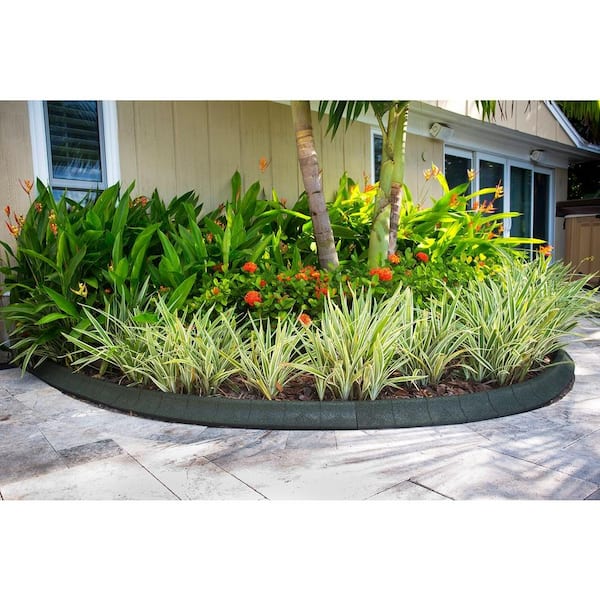 4 ft. Black Rubber Curb Landscape Edging (4-Pack)