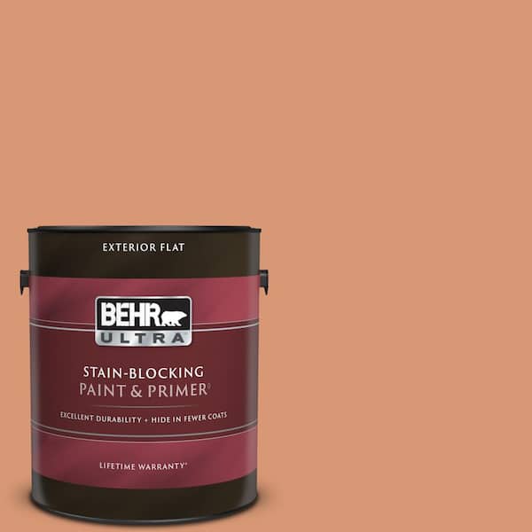 BEHR ULTRA 1 gal. #M210-5 Candied Yams Flat Exterior Paint & Primer