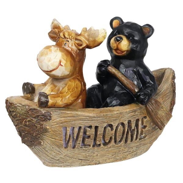 Exhart Solar Rowing Welcome Canoe Statue