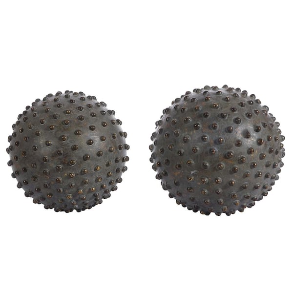 SAFAVIEH Roni 5.1 in. Brown Decorative Ball Table Sculpture (Set of 2)
