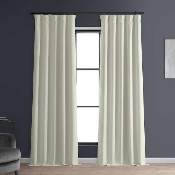 Exclusive Fabrics & Furnishings Excursion Ivory Solid Blackout Rod Pocket Curtain - 50 in. W x 96 in. L (1 Panel)