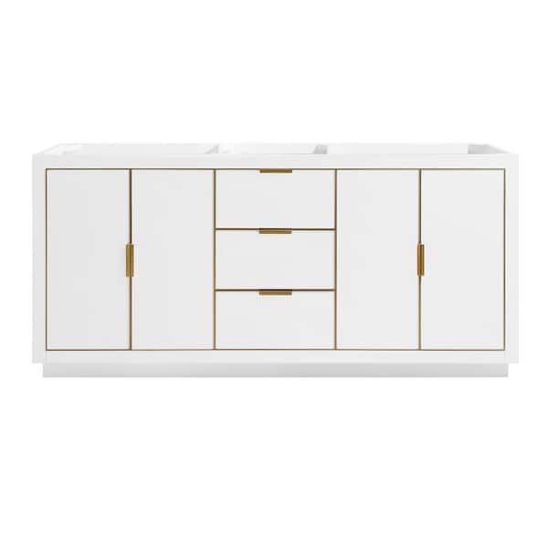 Avanity Austen 72 in. Bath Vanity Cabinet Only in White with Gold Trim