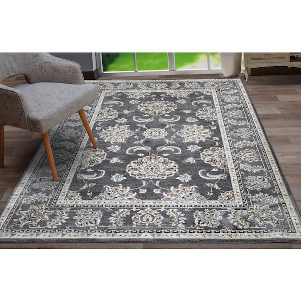 Home Decorators Collection Adare Blue 5 ft. x 7 ft. Painterly Polyester Area  Rug 5248.81.51HDC - The Home Depot