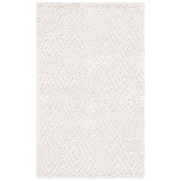 Natura 4 ft. x 6 ft. Ivory Diamond Swirl Area Rug