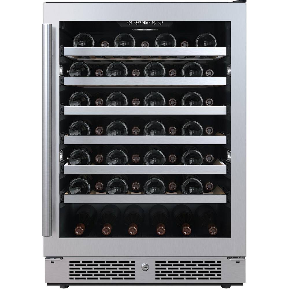 Stainless Steel 53-Bottle Single Zone Wine Refrigerator