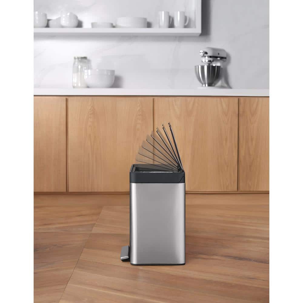 8-Gallon Stainless Steel Step Trash Can with Pedal