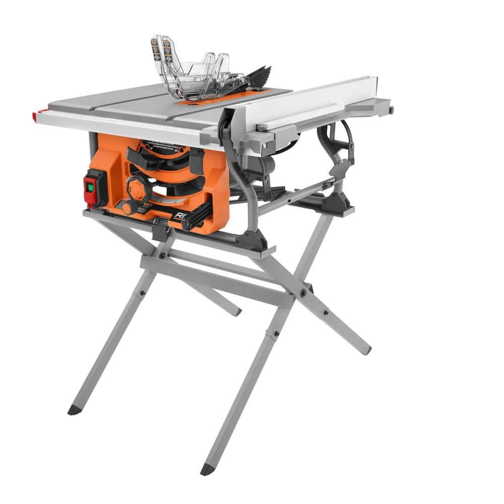 RIDGID 15 Amp 10 in. Portable Corded Jobsite Table Saw with Folding Stand  R4518 The Home Depot