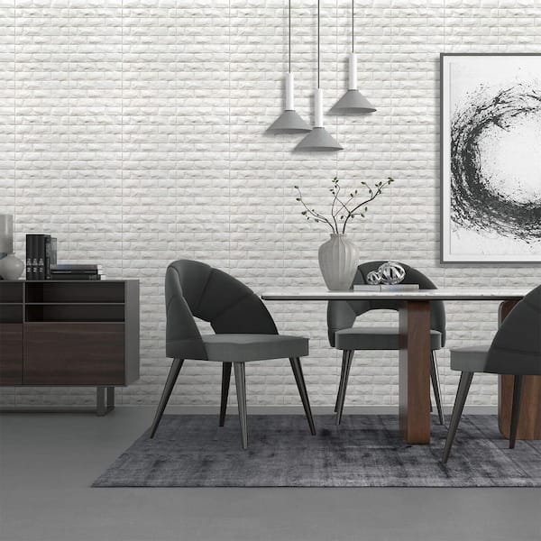 White 3D Faux Brick Wall Panels Peel and Stick Self-Adhesive Foam Wallpaper for Bedroom Living Room 30 Pieces 29 sq. ft.