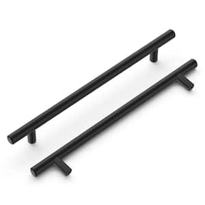 Bar Pulls 7-9/16 in.(192 mm) Center-to-Center Matte Black Finish Cabinet Pull (5-Pack)