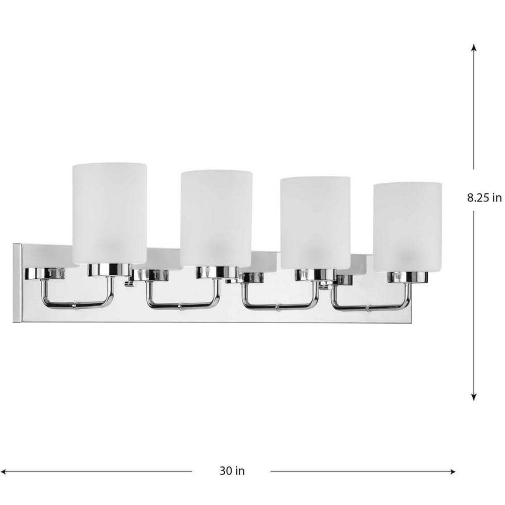 Merry Collection 4-Light Polished Chrome Bath Vanity Light