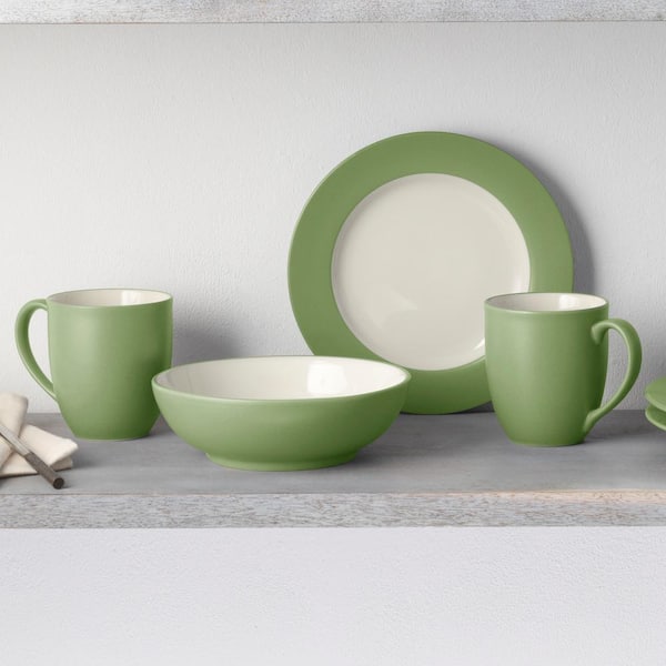 Noritake 大皿 4枚セット ホワイト/グリーン◎E255 Noritake 大皿 4枚セット ホワイト/グリーン◎E255