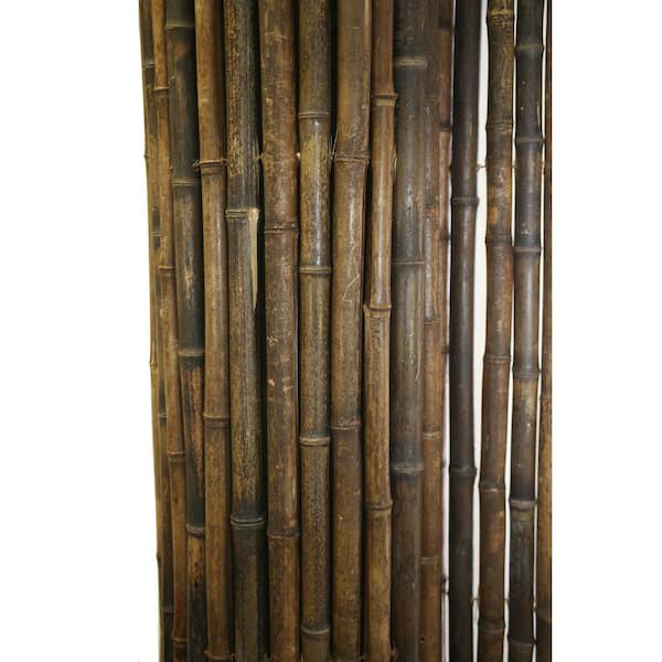 4 ft. H x 8 ft. W Natural Black Bamboo Fencing Garden Screen Rolled Fence Panel