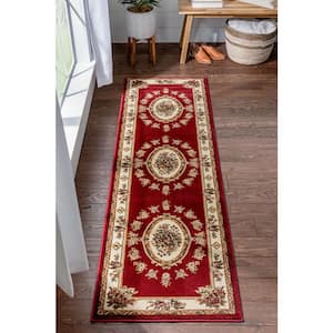 Timeless Le Petit Palais Red 2 ft. 7 in. x 12 ft. Traditional Runner Rug