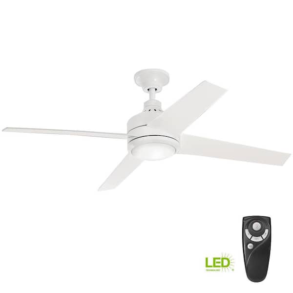 Integrated Led Indoor White Ceiling Fan, Modern Black Ceiling Fan With Light Home Depot