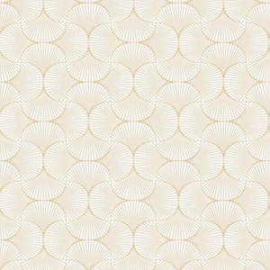 Gilded Scallop Porcelain Non-Pasted Wallpaper, 56 sq. ft.