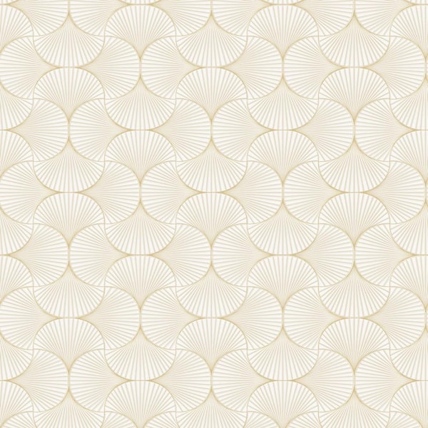 Tempaper Gilded Scallop Porcelain Non-Pasted Wallpaper, 56 sq. ft.