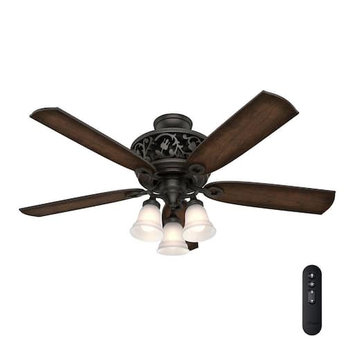 Promenade 54 in. LED Indoor Brittany Bronze Ceiling Fan with Light Kit and Remote Ceiling Fans With Lights