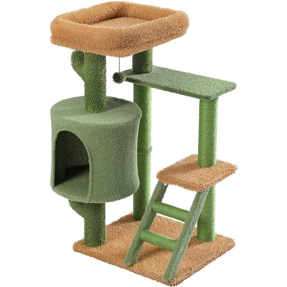 ATENGNES 35.6 in. Oasis Series Cactus Multi Levels Condo Cat Tree ...