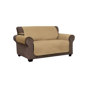 Belmont Leaf Secure Fit Loveseat Toast Furniture Cover Slipcover