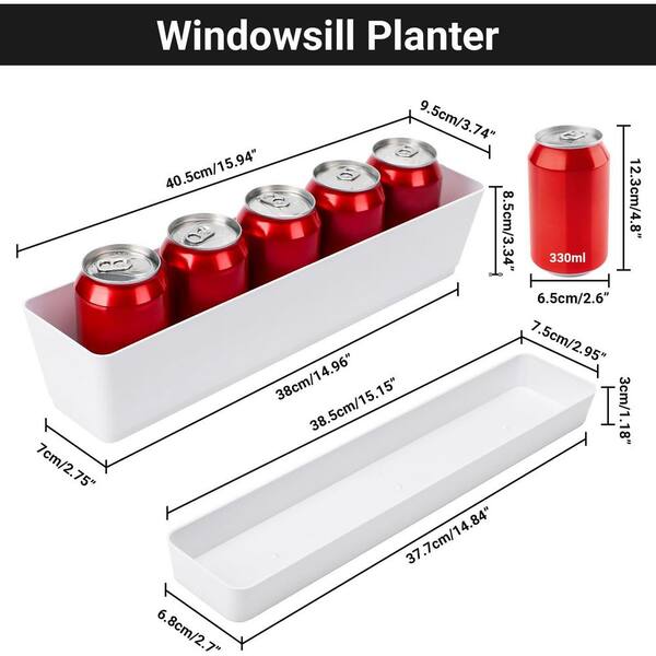 16 in. L x 3.8 in. W x 3.3 in. H 3qts. Drainage Modern Rectangle