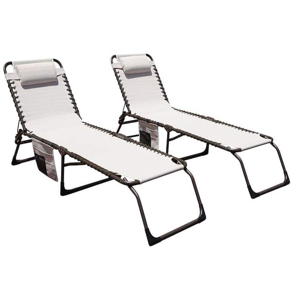 Wildaven Steel Adjustable Outdoor Folding Chaise Lounge Chair 3