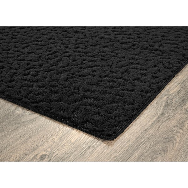 Ivy Black 2 ft. x 12 ft. Floral Area Rug