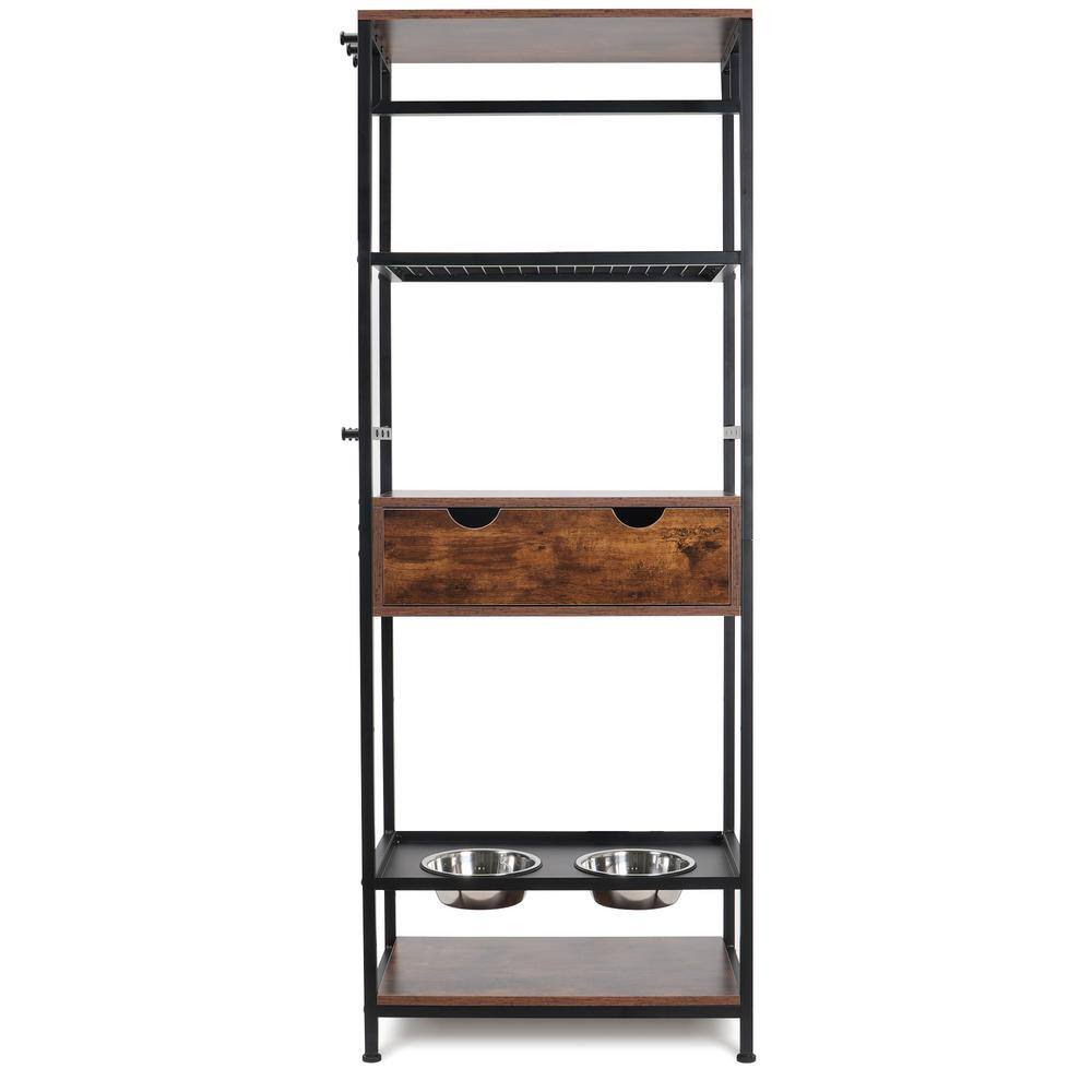 Dog Feeding Station 3 Height Adjustable Raised Dog Bowls Dog Feeder Station Storage with Shelves in Black Plus Vintage price history on PriceWatchPro