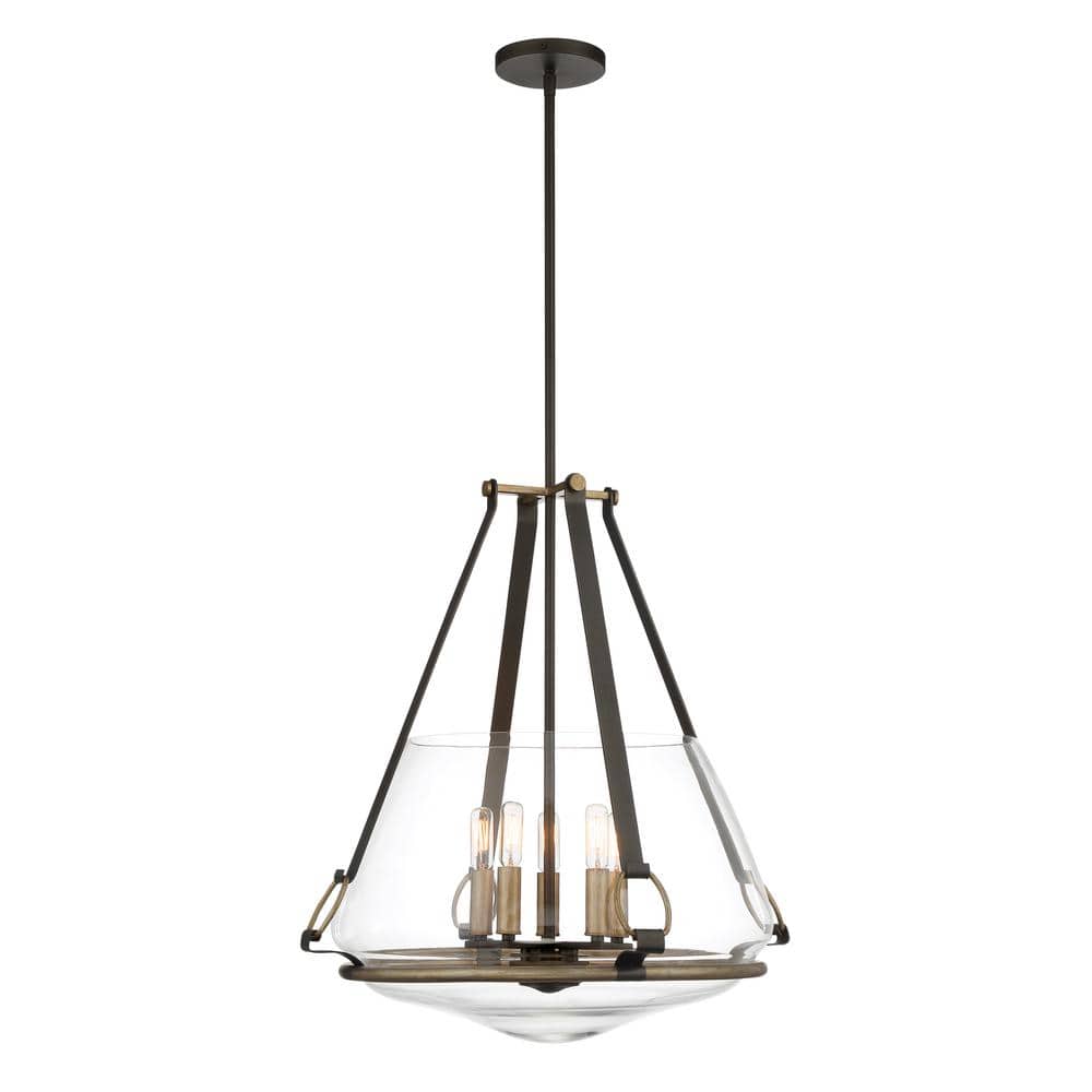 Eden Valley Smoked Iron & Aged Gold 5-Light Modern Pendant
