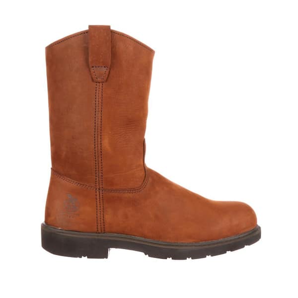 Georgia Boot Brown Leather Pull-On Work Boots Georgia Boot® Men main image 3