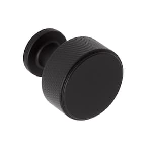 Kent Knurled 1-1/8 in. Matte Black Cabinet Knob (5-Pack)