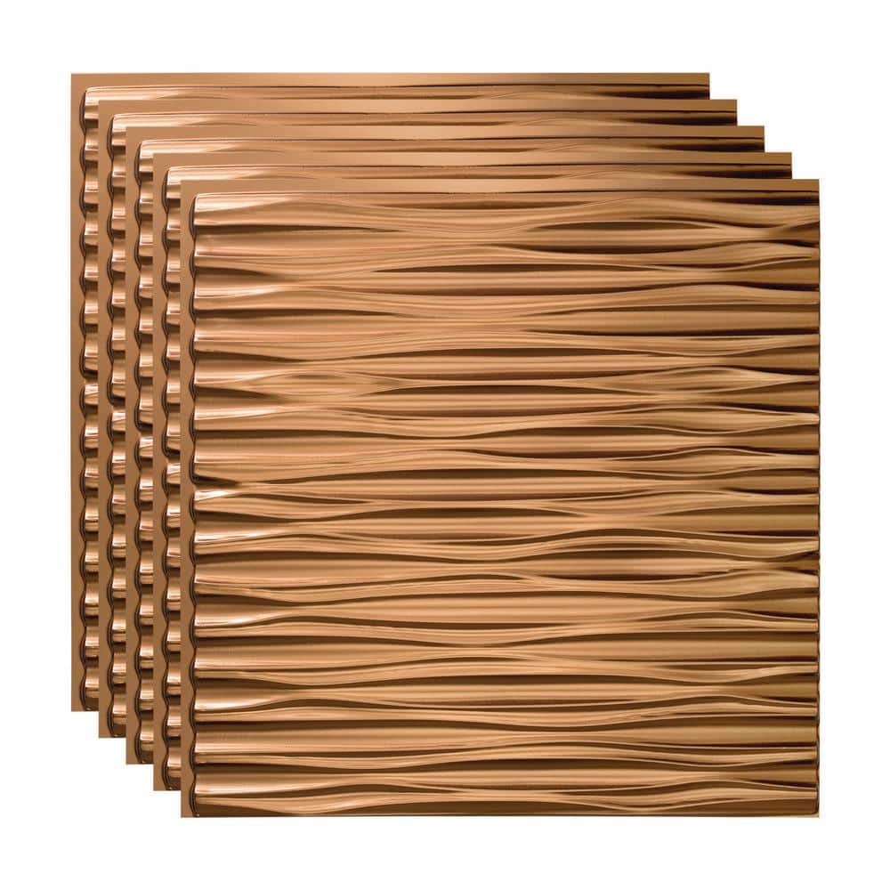 Fasade Dunes Horizontal 2 ft. x 2 ft. Glue Up Vinyl Ceiling Tile in Oil Rubbed Bronze (20 sq. ft.)
