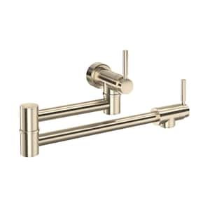 Holborn Wall Mounted Pot Filler in Satin Nickel