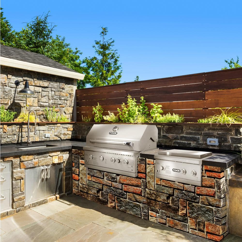 31" Stainless Steel Built-In Natural Gas Grill with Infrared Rotisserie and Side Burner