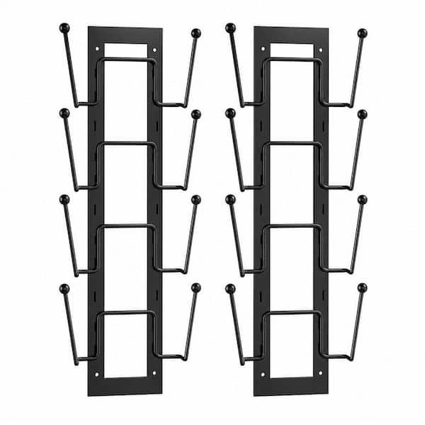2-Piece 4 Layers of Adjustable Black Pot Lid Organizer Rack for Kitchen Cabinet Door Wall Storage