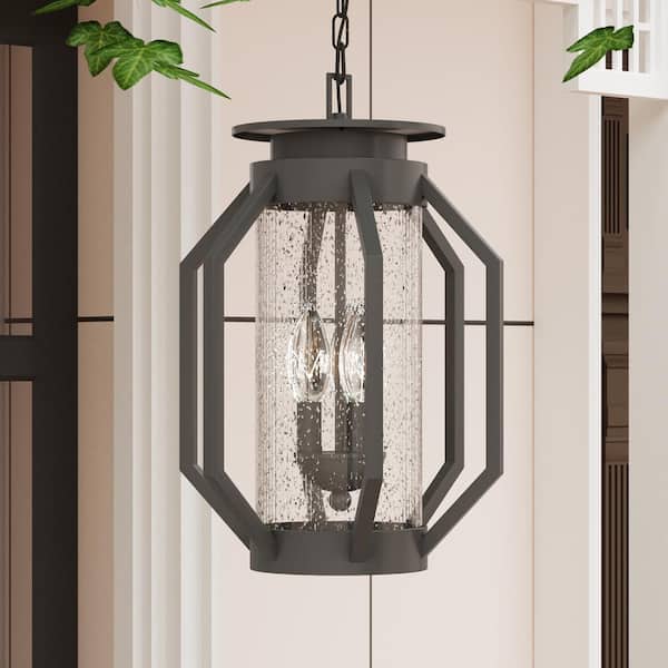 Maxax Kiyani 18 in. 3-Light Black Outdoor Pendant Light