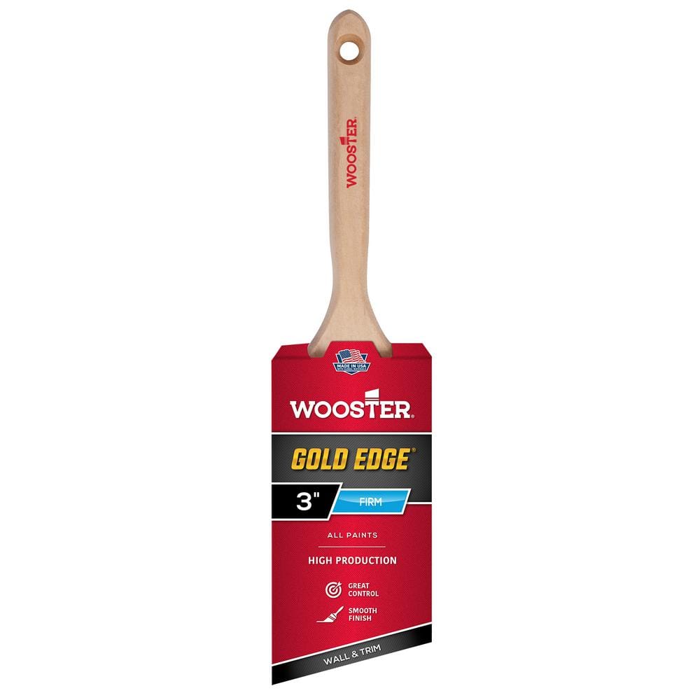 Wooster 3 in. Gold Edge Polyester Angle Sash Brush 0052310030